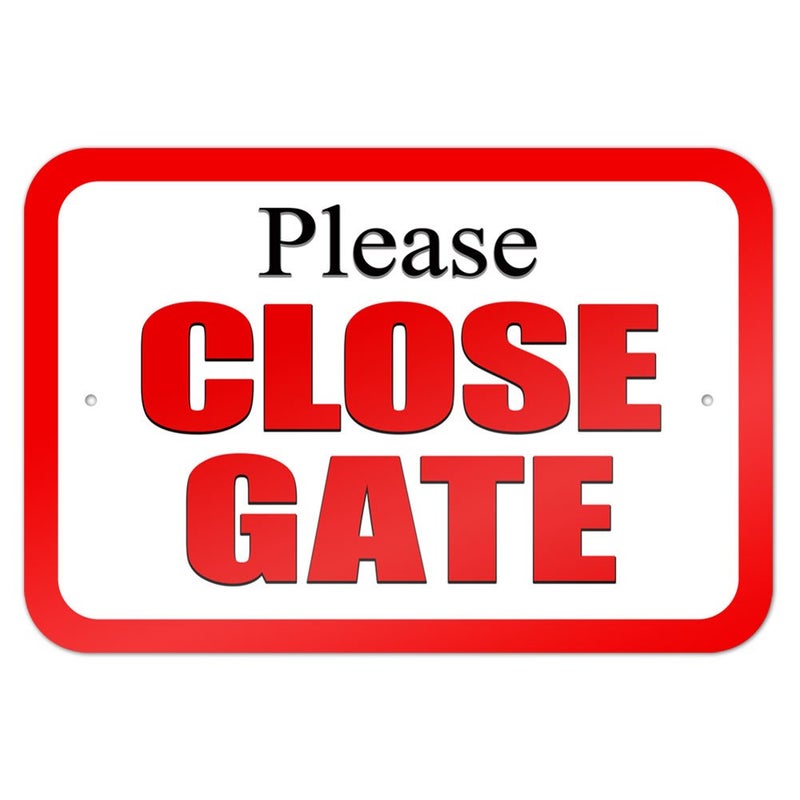 Please Close Gate 9" x 6" Metal Sign